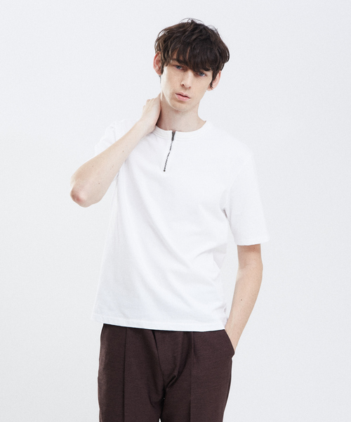 RECENCY OF MINE（リーセンシー オブ マイン）の「【Recency of Mine】ダブルバインダー ジップ半袖Tシャツ（Tシャツ/カットソー・メンズ・ブラック/オフホワイト/ブラウン・44/48/46）」の2枚目の写真