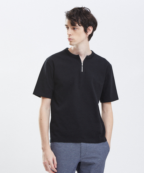 RECENCY OF MINE（リーセンシー オブ マイン）の「【Recency of Mine】ダブルバインダー ジップ半袖Tシャツ（Tシャツ/カットソー・メンズ・ブラック/オフホワイト/ブラウン・44/48/46）」の3枚目の写真