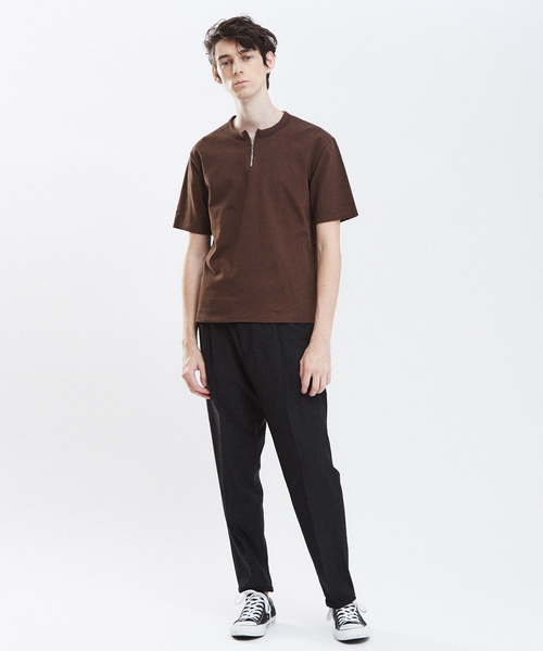 RECENCY OF MINE（リーセンシー オブ マイン）の「【Recency of Mine】ダブルバインダー ジップ半袖Tシャツ（Tシャツ/カットソー・メンズ・ブラック/オフホワイト/ブラウン・44/48/46）」の20枚目の写真