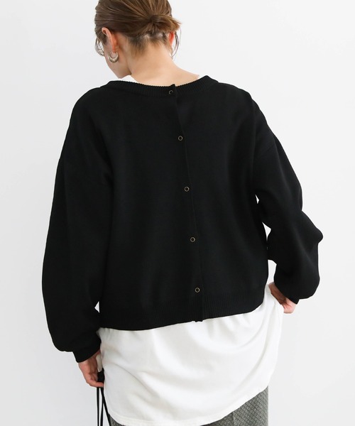 select MOCA(セレクトモカ)の「ショート丈ダンボールニットプルオーバー(Tシャツ/カットソー・レディース・ブラック/ライトグリーン/グレイッシュベージュ・FREE)」の11枚目の写真