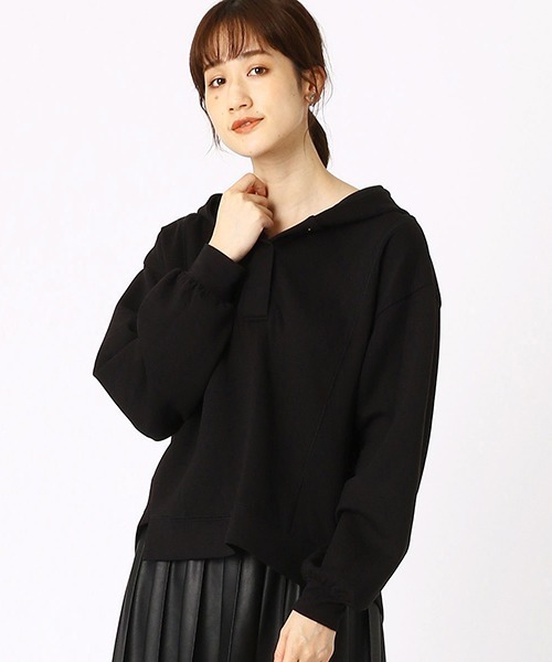 COMME CA ISM（コムサイズム）の「〈イージーケア〉 ダンボールニット サイドスリット パーカー（パーカー・レディース・ホワイト/ブラック/チャコール・MEDIUM/LARGE）」の14枚目の写真