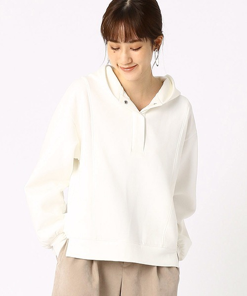 COMME CA ISM（コムサイズム）の「〈イージーケア〉 ダンボールニット サイドスリット パーカー（パーカー・レディース・ホワイト/ブラック/チャコール・MEDIUM/LARGE）」の15枚目の写真