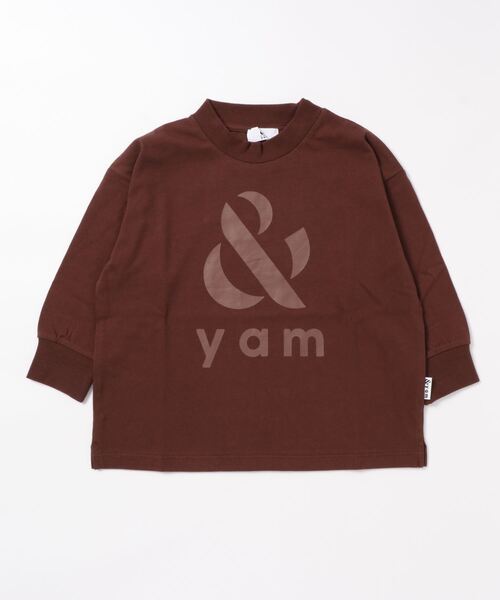 ＆yam（アンドヤム）の「BIG ロゴロンT（Tシャツ/カットソー・キッズ・ブルー/ピンク/オフホワイト/ブラウン/ベージュ/チャコールグレー・150/160/100/110/120/130/140）」の10枚目の写真