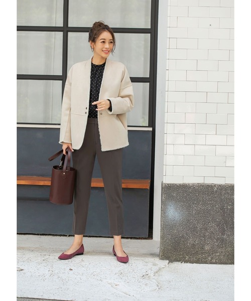 STYLE DELI（スタイルデリ）の「【Made in JAPAN】 ダブルクロステーパードパンツ（その他パンツ・レディース・ブラック/ブラウン/キャメル・SMALL/MEDIUM）」の20枚目の写真