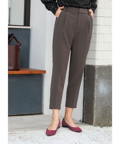 STYLE DELI（スタイルデリ）の「【Made in JAPAN】 ダブルクロステーパードパンツ（その他パンツ・レディース・ブラック/ブラウン/キャメル・SMALL/MEDIUM）」の4枚目の写真