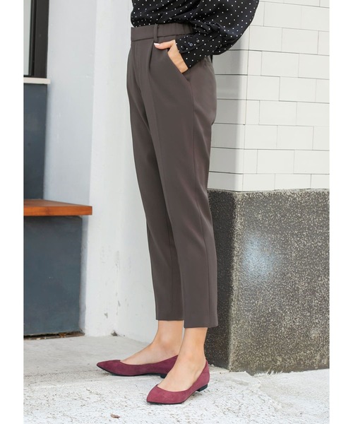 STYLE DELI（スタイルデリ）の「【Made in JAPAN】 ダブルクロステーパードパンツ（その他パンツ・レディース・ブラック/ブラウン/キャメル・SMALL/MEDIUM）」の9枚目の写真