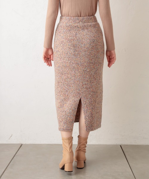 natural couture（ナチュラルクチュール）の「MIXヤーンIラインスカート（スカート・レディース・ブラウン/ピンク/ブルー・FREE）」の15枚目の写真