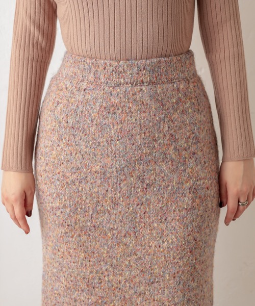 natural couture（ナチュラルクチュール）の「MIXヤーンIラインスカート（スカート・レディース・ブラウン/ピンク/ブルー・FREE）」の20枚目の写真