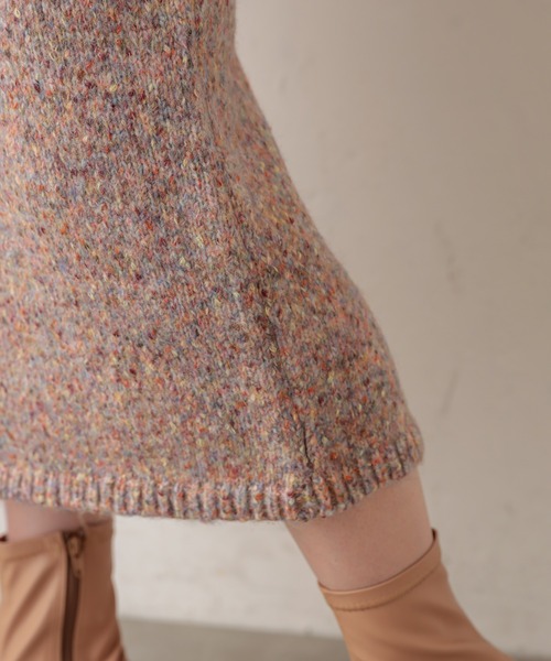 natural couture（ナチュラルクチュール）の「MIXヤーンIラインスカート（スカート・レディース・ブラウン/ピンク/ブルー・FREE）」の9枚目の写真