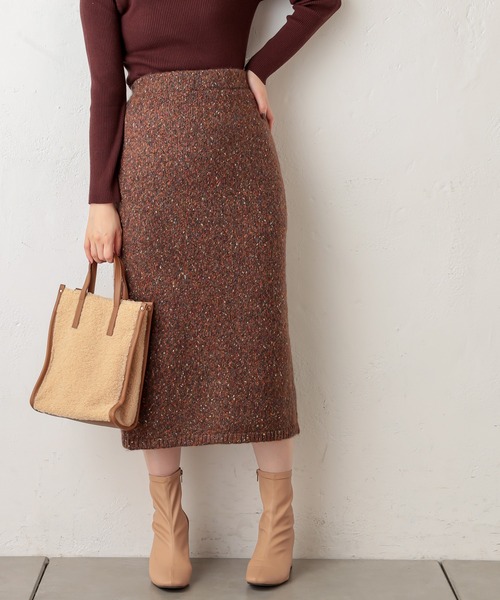 natural couture（ナチュラルクチュール）の「MIXヤーンIラインスカート（スカート・レディース・ブラウン/ピンク/ブルー・FREE）」の18枚目の写真