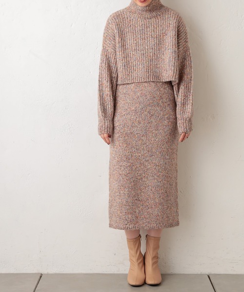 natural couture（ナチュラルクチュール）の「MIXヤーンIラインスカート（スカート・レディース・ブラウン/ピンク/ブルー・FREE）」の19枚目の写真