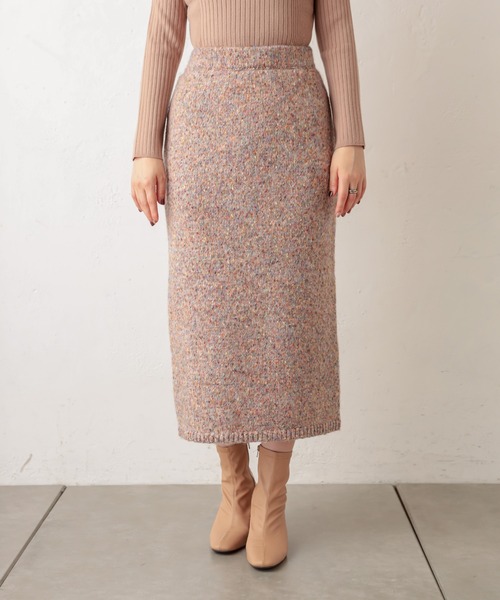 natural couture（ナチュラルクチュール）の「MIXヤーンIラインスカート（スカート・レディース・ブラウン/ピンク/ブルー・FREE）」の11枚目の写真