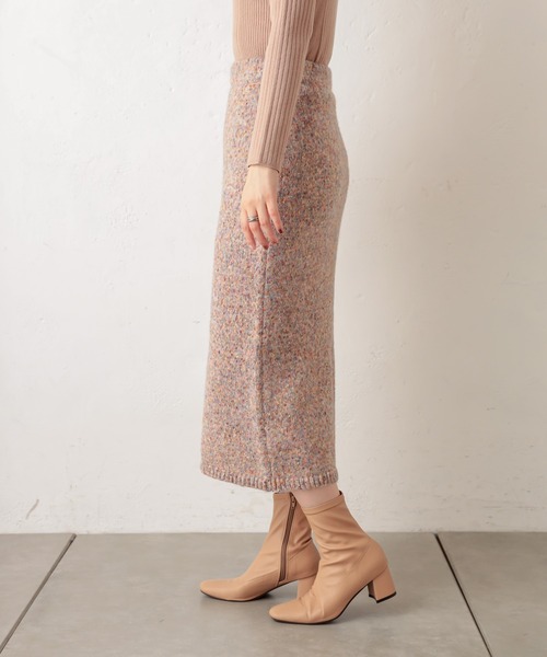 natural couture（ナチュラルクチュール）の「MIXヤーンIラインスカート（スカート・レディース・ブラウン/ピンク/ブルー・FREE）」の13枚目の写真