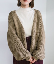 select MOCA | ランダム編みショートニットカーディガン(カーディガン/ボレロ)