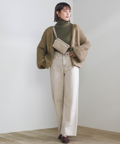 select MOCA（セレクトモカ）の「ランダム編みショートニットカーディガン（カーディガン/ボレロ・レディース・ブラック/ベージュ/グリーン・FREE）」の10枚目の写真