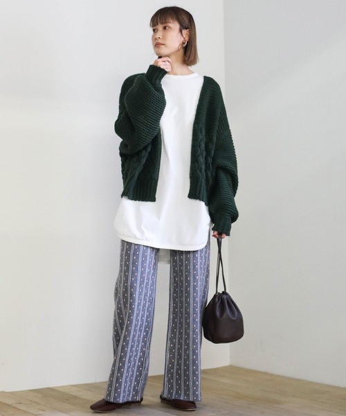 select MOCA（セレクトモカ）の「ランダム編みショートニットカーディガン（カーディガン/ボレロ・レディース・ブラック/ベージュ/グリーン・FREE）」の18枚目の写真