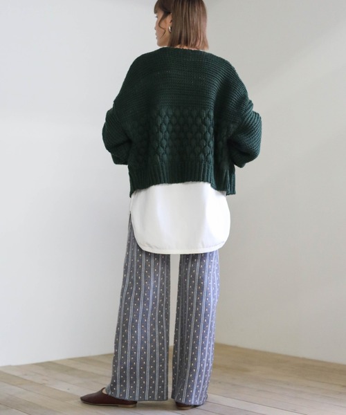 select MOCA（セレクトモカ）の「ランダム編みショートニットカーディガン（カーディガン/ボレロ・レディース・ブラック/ベージュ/グリーン・FREE）」の20枚目の写真