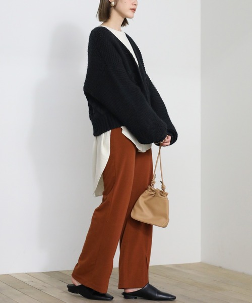 ランダム編みショートニットカーディガン（カーディガン/ボレロ