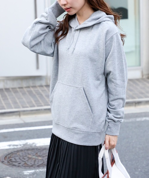 Printstar（プリントスター）の「1枚で決まる豊富カラー【Printstar】standard pull over foodie / 9.7オンス スタンダード プルオーバー パーカー 裏毛 裏パイル フーディー 00188（パーカー・レディース・ホワイト/ブラック/グレー/オートミール/ブルー/パープル/グリーン/ピンク/イエロー/ネイビー/ライトベージュ/スモークピンク/ライトブルー/バーガンディー/レッド/ダークグリーン・S/M/L/XL/2XL）」の22枚目の写真