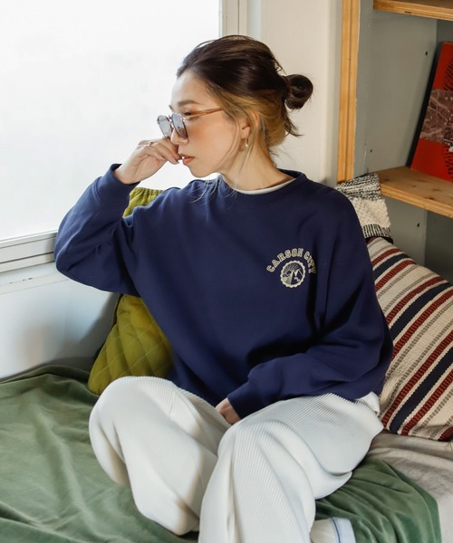 Auntie Rosa Holiday（アンティローザホリデー）の「カレッジミニロゴスウェット（スウェット・レディース・ネイビー/グレー/グリーン・FREE）」の3枚目の写真