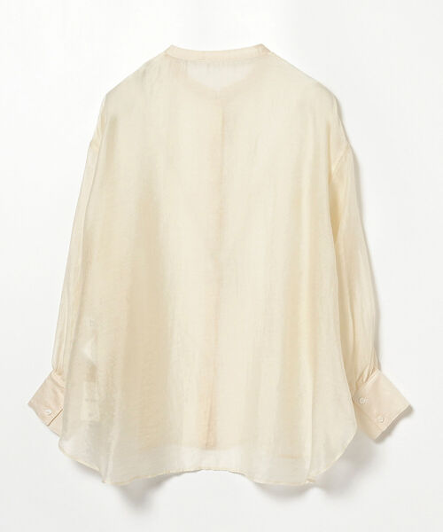 Ray BEAMS（レイビームス）の「Ray BEAMS / シアー バンドカラー シャツ（シャツ/ブラウス・レディース・ブラック/オフホワイト/サックスブルー・ONE SIZE）」の7枚目の写真