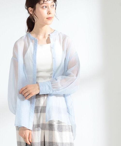 「Ray BEAMS」 半袖ブラウス ONE SIZE サックスブルー レディース Ray BEAMS 「Ray BEAMS」 半袖ブラウス ONE SIZE ブルー