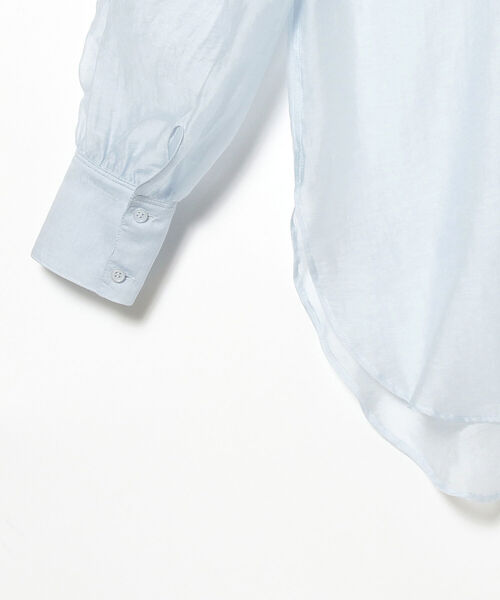 Ray BEAMS（レイビームス）の「Ray BEAMS / シアー バンドカラー シャツ（シャツ/ブラウス・レディース・ブラック/オフホワイト/サックスブルー・ONE SIZE）」の16枚目の写真