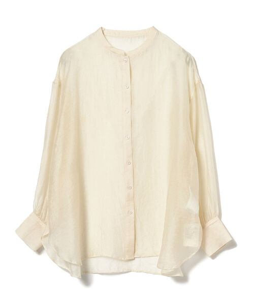 Ray BEAMS（レイビームス）の「Ray BEAMS / シアー バンドカラー シャツ（シャツ/ブラウス・レディース・ブラック/オフホワイト/サックスブルー・ONE SIZE）」の13枚目の写真