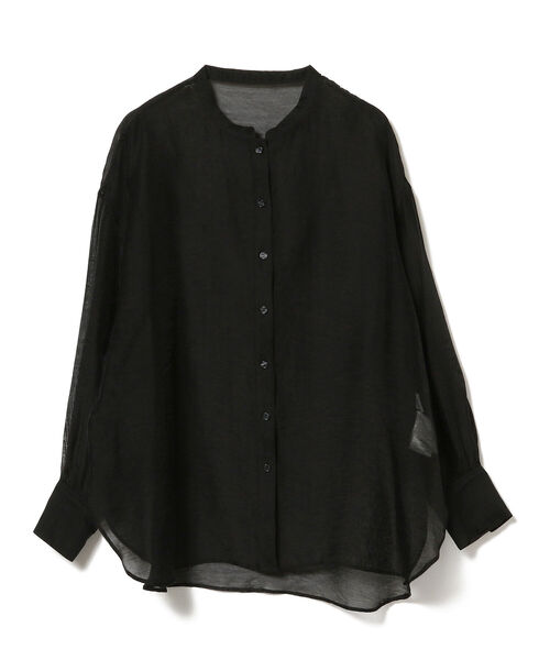 Ray BEAMS（レイビームス）の「Ray BEAMS / シアー バンドカラー シャツ（シャツ/ブラウス・レディース・ブラック/オフホワイト/サックスブルー・ONE SIZE）」の14枚目の写真