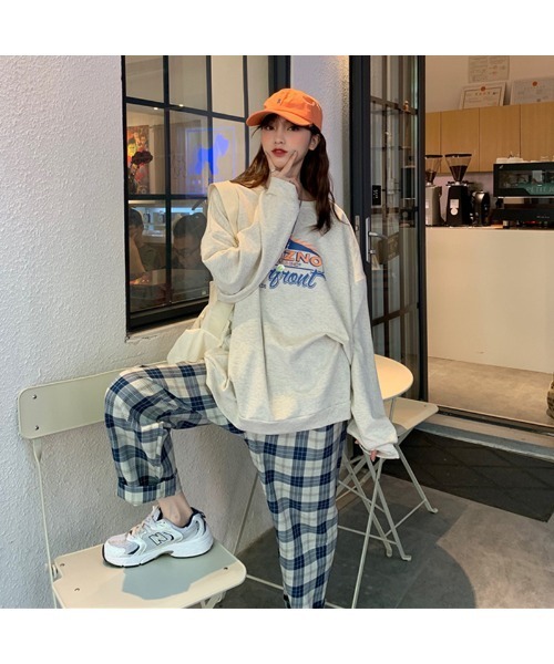 DEVICE(デバイス)の「カレッジロゴ オーバーサイズ スウェット トレーナー(スウェット・メンズ・グレー/ブルー・FREE)」の19枚目の写真