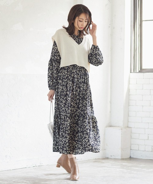 KOBE LETTUCE(コウベレタス)の「梯子レースボリュームワンピース(ワンピース・レディース・サックスブルー/ホワイト系その他/ブラック系その他2/イエロー系その他・FREE)」の10枚目の写真