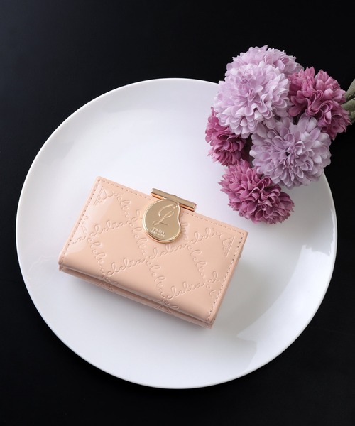 エナメルがま口小銭入れ付きキーケース