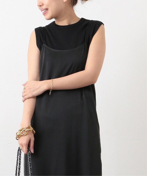 Deuxieme Classe silk dress キャミワンピース ブラック Deuxieme Classe（ドゥーズィエムクラス）の「silk dress（ワンピース