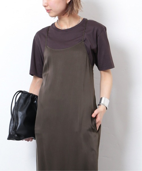 Deuxieme Classe silk dress キャミワンピース ブラック Deuxieme Classe（ドゥーズィエムクラス）の「silk dress（ワンピース