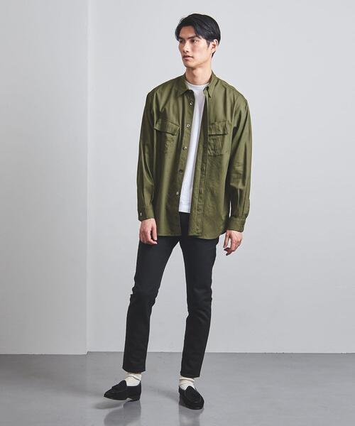 FUJITO（フジト）の「＜FUJITO（フジト）＞ ファティーグ シャツ（シャツ/ブラウス・メンズ・ブラック/オリーブ・3/1/2）」の3枚目の写真