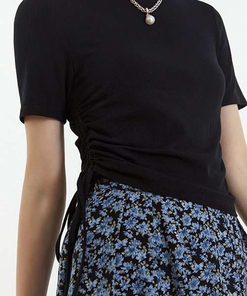 Fano Studios(ファノ ストゥディオズ)の「【Fano Studios】Side gather rib short T-shirt FC21S158(Tシャツ/カットソー・レディース・ブラック/ベージュ・S/L/M)」の15枚目の写真