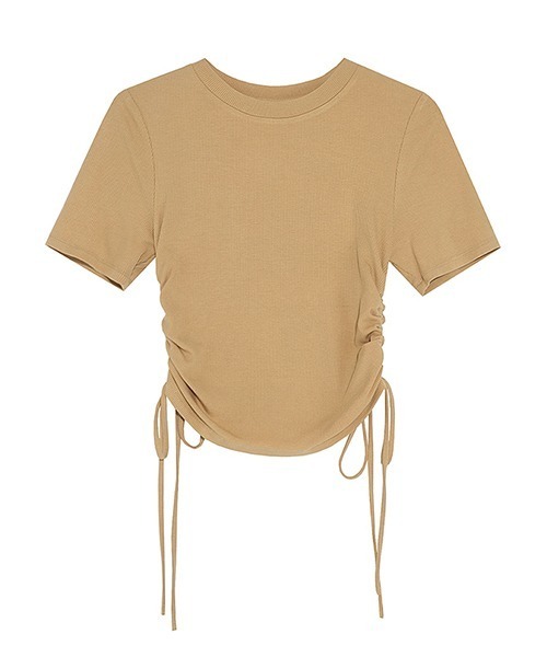 Fano Studios(ファノ ストゥディオズ)の「【Fano Studios】Side gather rib short T-shirt FC21S158(Tシャツ/カットソー・レディース・ブラック/ベージュ・S/L/M)」の16枚目の写真