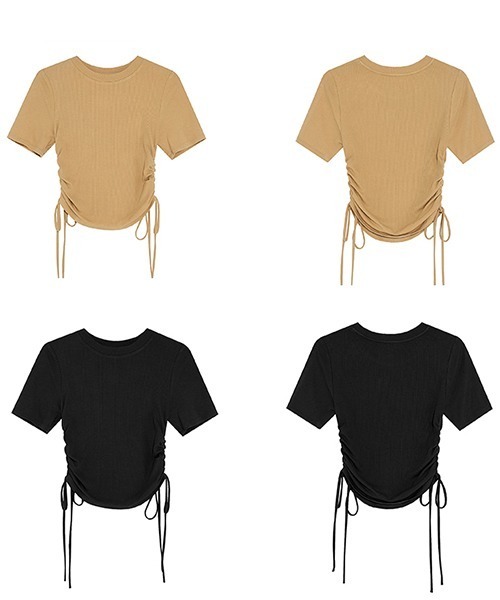 Fano Studios(ファノ ストゥディオズ)の「【Fano Studios】Side gather rib short T-shirt FC21S158(Tシャツ/カットソー・レディース・ブラック/ベージュ・S/L/M)」の17枚目の写真