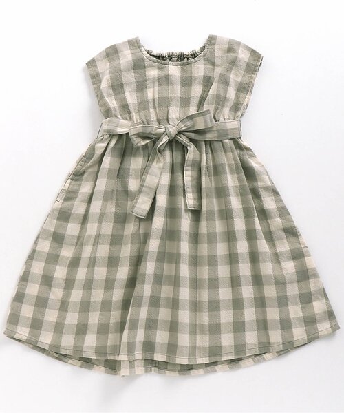 apres les cours（アプレレクール）の「WEB限定 お花＆チェック柄ロングワンピ（ワンピース・キッズ・ベージュ/ピンク/イエロー/ミント・80ｃｍ/90cm/110cm/100cm/120cm/130cm/140cm）」の11枚目の写真