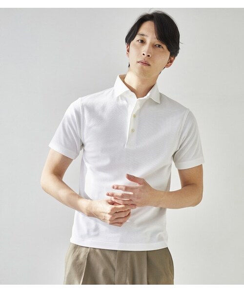 CROSSPLUS ONLINE（クロスプラスオンライン）の「【bizcos】ﾋﾞｽﾞｺｽ　カッタウェイカノコポロシャツ / スマートフィット（ポロシャツ・メンズ・ホワイト/ブラック/ネイビー/サックスブルー・L2/L3/M2/M3/LL3/LL4）」の20枚目の写真