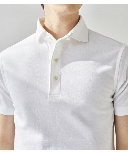 CROSSPLUS ONLINE（クロスプラスオンライン）の「【bizcos】ﾋﾞｽﾞｺｽ　カッタウェイカノコポロシャツ / スマートフィット（ポロシャツ・メンズ・ホワイト/ブラック/ネイビー/サックスブルー・L2/L3/M2/M3/LL3/LL4）」の18枚目の写真