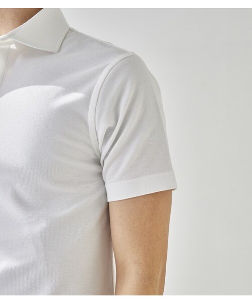 CROSSPLUS ONLINE（クロスプラスオンライン）の「【bizcos】ﾋﾞｽﾞｺｽ　カッタウェイカノコポロシャツ / スマートフィット（ポロシャツ・メンズ・ホワイト/ブラック/ネイビー/サックスブルー・L2/L3/M2/M3/LL3/LL4）」の17枚目の写真