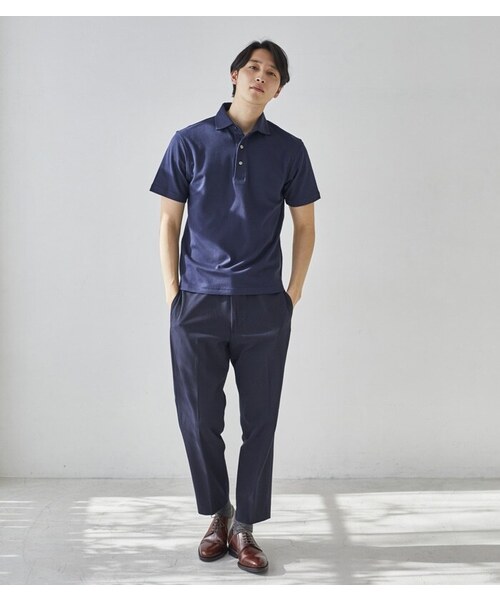 CROSSPLUS ONLINE（クロスプラスオンライン）の「【bizcos】ﾋﾞｽﾞｺｽ　カッタウェイカノコポロシャツ / スマートフィット（ポロシャツ・メンズ・ホワイト/ブラック/ネイビー/サックスブルー・L2/L3/M2/M3/LL3/LL4）」の13枚目の写真