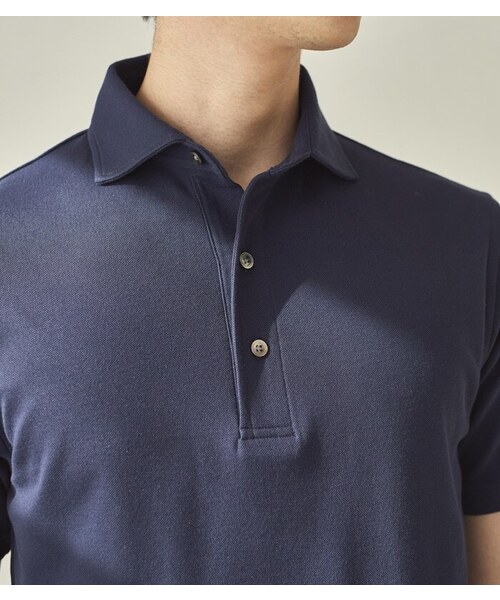 CROSSPLUS ONLINE（クロスプラスオンライン）の「【bizcos】ﾋﾞｽﾞｺｽ　カッタウェイカノコポロシャツ / スマートフィット（ポロシャツ・メンズ・ホワイト/ブラック/ネイビー/サックスブルー・L2/L3/M2/M3/LL3/LL4）」の9枚目の写真