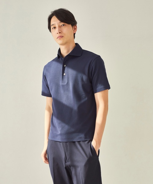 CROSSPLUS ONLINE（クロスプラスオンライン）の「【bizcos】ﾋﾞｽﾞｺｽ　カッタウェイカノコポロシャツ / スマートフィット（ポロシャツ・メンズ・ホワイト/ブラック/ネイビー/サックスブルー・L2/L3/M2/M3/LL3/LL4）」の3枚目の写真