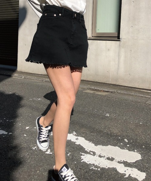 meJane（ミージェーン）の「BASIC デニムミニスカート（デニムスカート・レディース・ブルー/インディゴブルー/ブラック・M/S）」の5枚目の写真