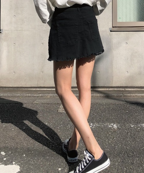 meJane（ミージェーン）の「BASIC デニムミニスカート（デニムスカート・レディース・ブルー/インディゴブルー/ブラック・M/S）」の13枚目の写真
