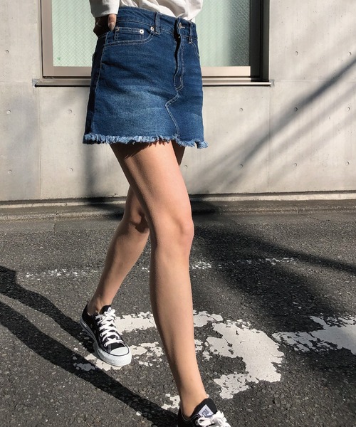 meJane（ミージェーン）の「BASIC デニムミニスカート（デニムスカート・レディース・ブルー/インディゴブルー/ブラック・M/S）」の17枚目の写真