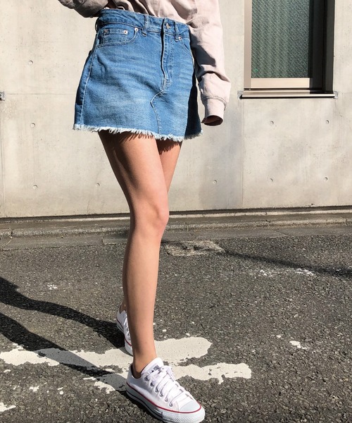 meJane（ミージェーン）の「BASIC デニムミニスカート（デニムスカート・レディース・ブルー/インディゴブルー/ブラック・M/S）」の21枚目の写真