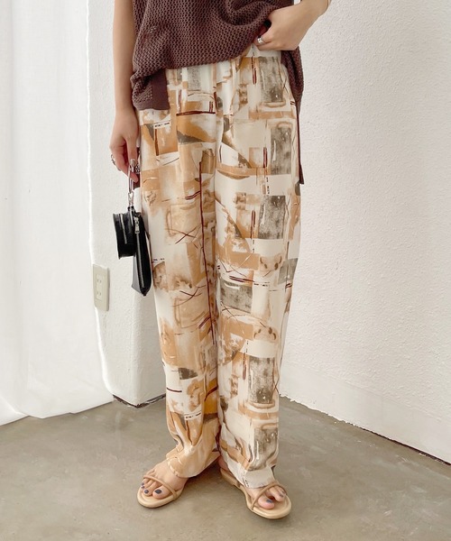 Shelly island（シェリーアイランド）の「アート柄イージーパンツ（その他パンツ・レディース・パープル/オレンジ・M）」の21枚目の写真